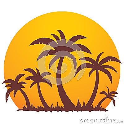 pictures of trees in summer. PALM TREES AND SUMMER SUNSET