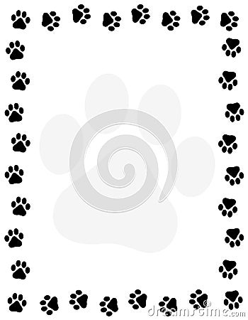 Free Vector Frame on Paw Prints Border Royalty Free Stock Photography   Image  21615247