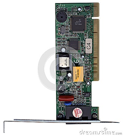 Ethernet Card  on Royalty Free Stock Images  Pci Ethernet Card  Capacitors  Chips