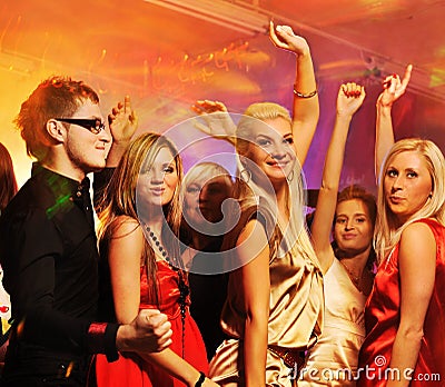Royalty Free Stock Images: People dancing in the night club