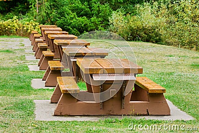 Tables on Home   Stock Photo  Picnic Tables