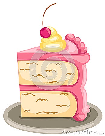 Strawberry Birthday Cake on Illustration Of Isolated Piece Of Cake On White Background