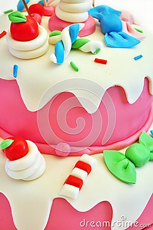 Pink Birthday Cake on Stock Photography  Pink Birthday Cake  Image  26791422