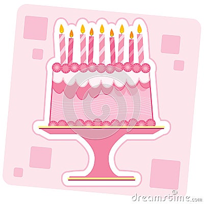 Birthday Cake Clipart on Pink Birthday Cake Royalty Free Stock Image   Image  2682936