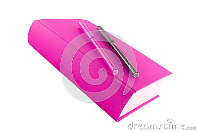 Pink book and markers