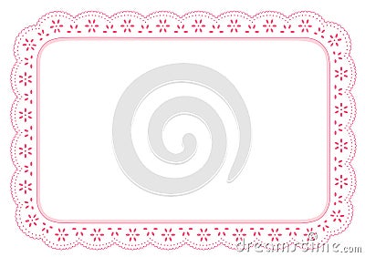 Pink eyelet lace place mat for home decorating, setting table, arts