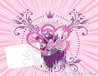 Pink Heart Background on Vector Illustration  Pink Heart Background  Image  2617574
