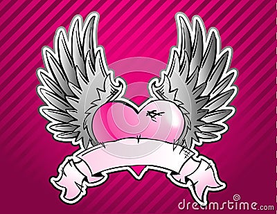 Stock Image: Pink Heart Tattoo