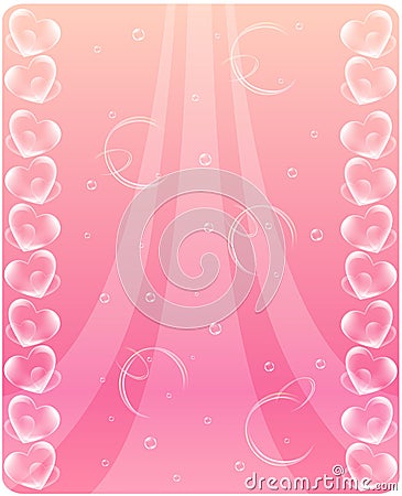 Pink Heart Background on Vector Illustration  Pink Hearts Background  Image  5215658