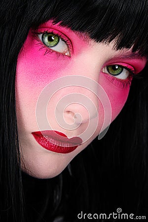 PINK MAKEUP Close-up portrait of