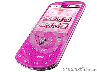 Smartphone on Isolated Illustration Of An Original Pink Smartphone