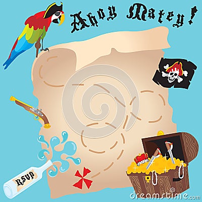 Pirate Party Invitations on Vector Illustration  Pirate Party Invitation  Image  10688209