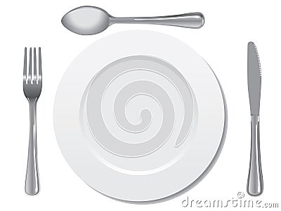 plate fork spoon