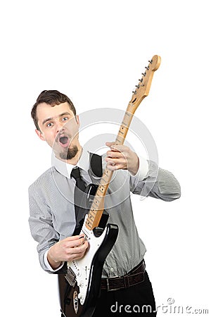 Playing Electric Guitar Stock Photo – Image: 17311110