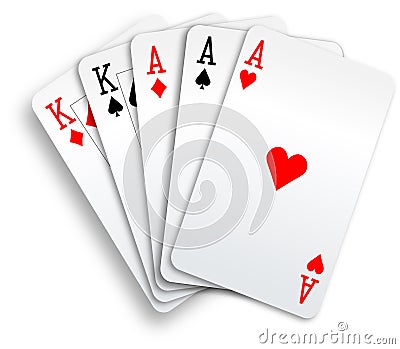 POKER HAND FULL HOUSE ACES AND