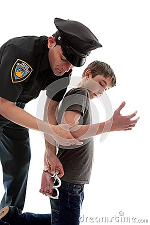Policeman Arresting Teen Criminal Royalty Fre