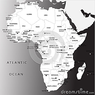 blank map of africa and middle east. maps political