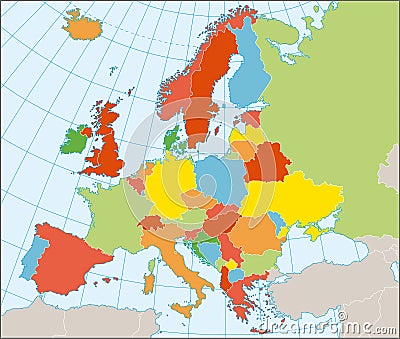 map of lithuania in europe. POLITICAL MAP OF EUROPE (click