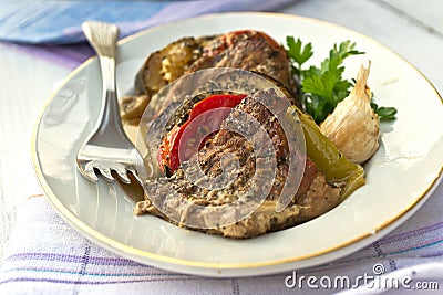 Royalty Free Stock Photography: Pork with vegetables