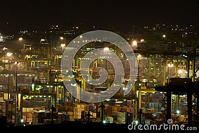 Port Singapore Pictures on Royalty Free Stock Photo  Port Of Singapore At Night  Image  10769165