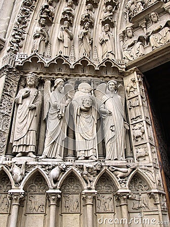 Portal sculptures of Notre Dame cathedral 