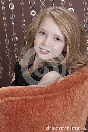 Photo Model on Beautiful Young Girl Looking Over Her Shoulder At The Camera