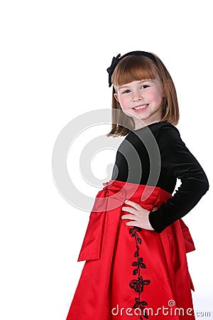  Black Dress on Pretty Little Girl In Red And Black Holiday Dress Stock Images   Image