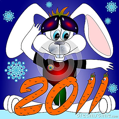 stock vector : Happy new year wishes for Chinese Year of the Rabbit 2011.