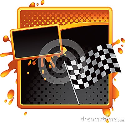Sports Motorsports Auto Racing Drag Racing Drag Bikes on Vector Illustration  Racing Checkered Flag On Orange Banner  Image
