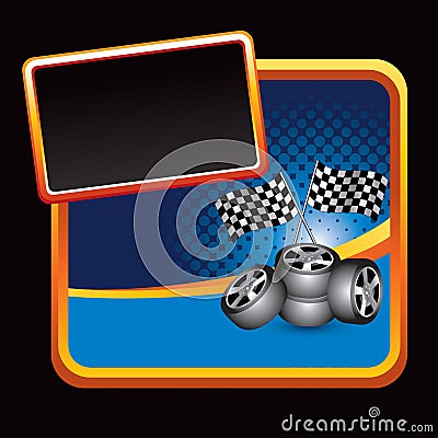 Auto Racing Flags  Banners on Illustration  Racing Flags And Tires Stylized Banner  Image  11212480