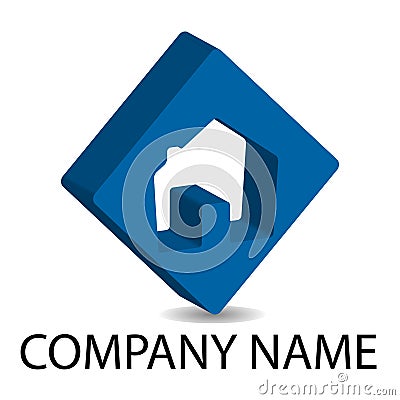 Real Estate Companies on Real Estate 3d Logo   Blue Royalty Free Stock Photos   Image  13179168