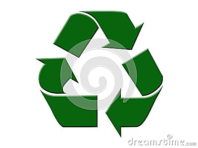 reduce reuse recycle logo. Green recycle symbol on a