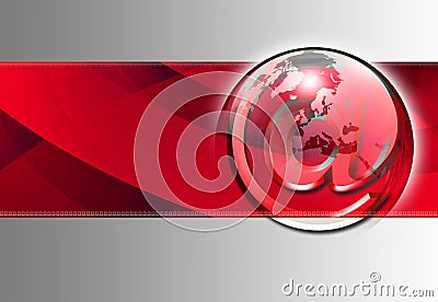 Business Cards Vector on 3d Illustration Of A Partial Transparent Globe Over Top Of A Chrome At