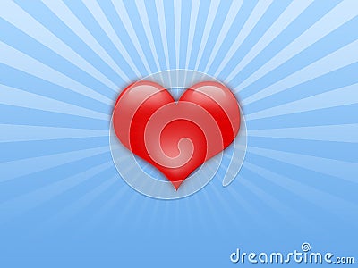 blue love heart background. RED HEART ON A BLUE BACKGROUND