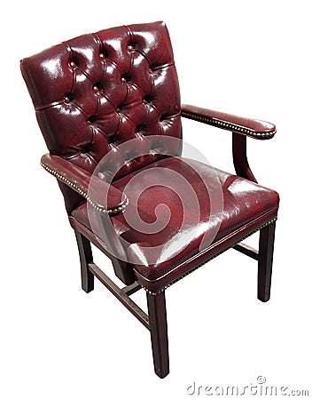  Chairs on Photo  Red Leather Chair   A Riveted Old Red Leather Office Chair