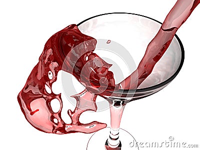 red wine glass. RED WINE AND WINE GLASS (click
