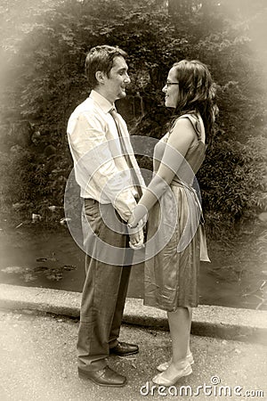 image of lovers holding hands. RETRO VINTAGE LOVE - TWO LOVERS HOLDING HANDS (click image to zoom)