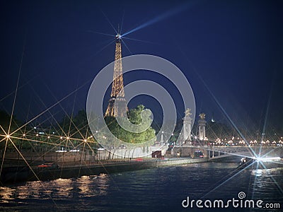 Eiffel Tower Seine Night Pictures on River Seine With Eiffel Tower At Night  Thumb20318275 Jpg