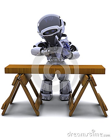 Saws  Cutting Wood on Free Stock Photo  Robot With Power Saw Cutting Wood  Image  16506775