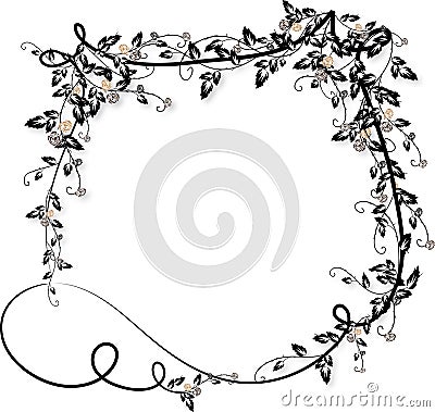 Free Vector Stocks on Rose Vines Frame 2 Royalty Free Stock Images   Image  10763099
