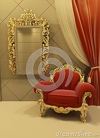 Royal Furniture on Royalty Free Illustration  Royal Furniture In A Luxurious Interior