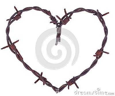 Royalty Free Stock Image: Rusty barbed wire heart. Image: 18732566