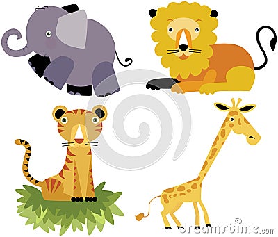 Safari Cartoon Animal Vector