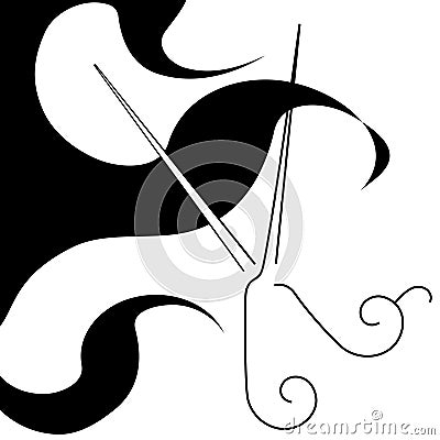 hair and scissors. SALON STYLE HAIR CUT SCISSORS CURLS SYMBOL (click image to zoom)