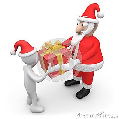 Santa Giving A Present Stock Photography - Im