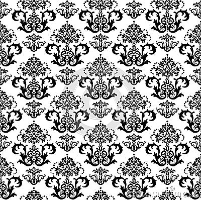 Black Wallpaper on Seamless Black And White Floral Wallpaper Royalty Free Stock Images