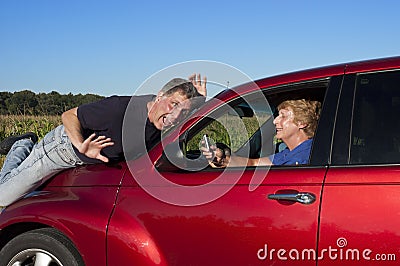 Pictures Cars on Senior Woman Texting While Driving Car Accident Stock Photo   Image