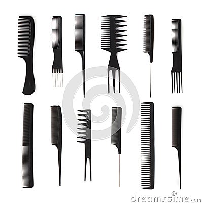 Stock Image: Set of combs, hairstyle accessories