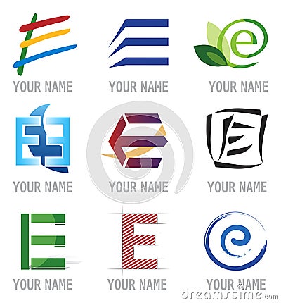 letter a logo. AND LOGO ELEMENTS LETTER E