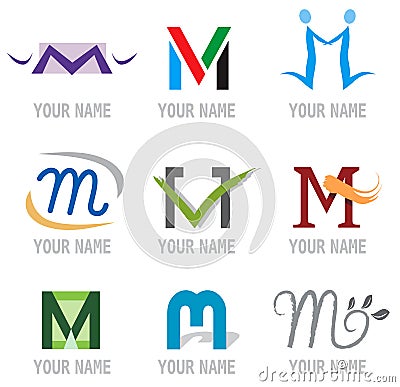 letter m logo. AND LOGO ELEMENTS LETTER M